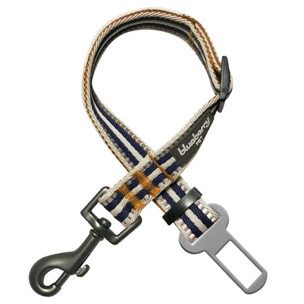 3M Reflective Safety Dog Seatbelt Tether – Multi-colored Stripes