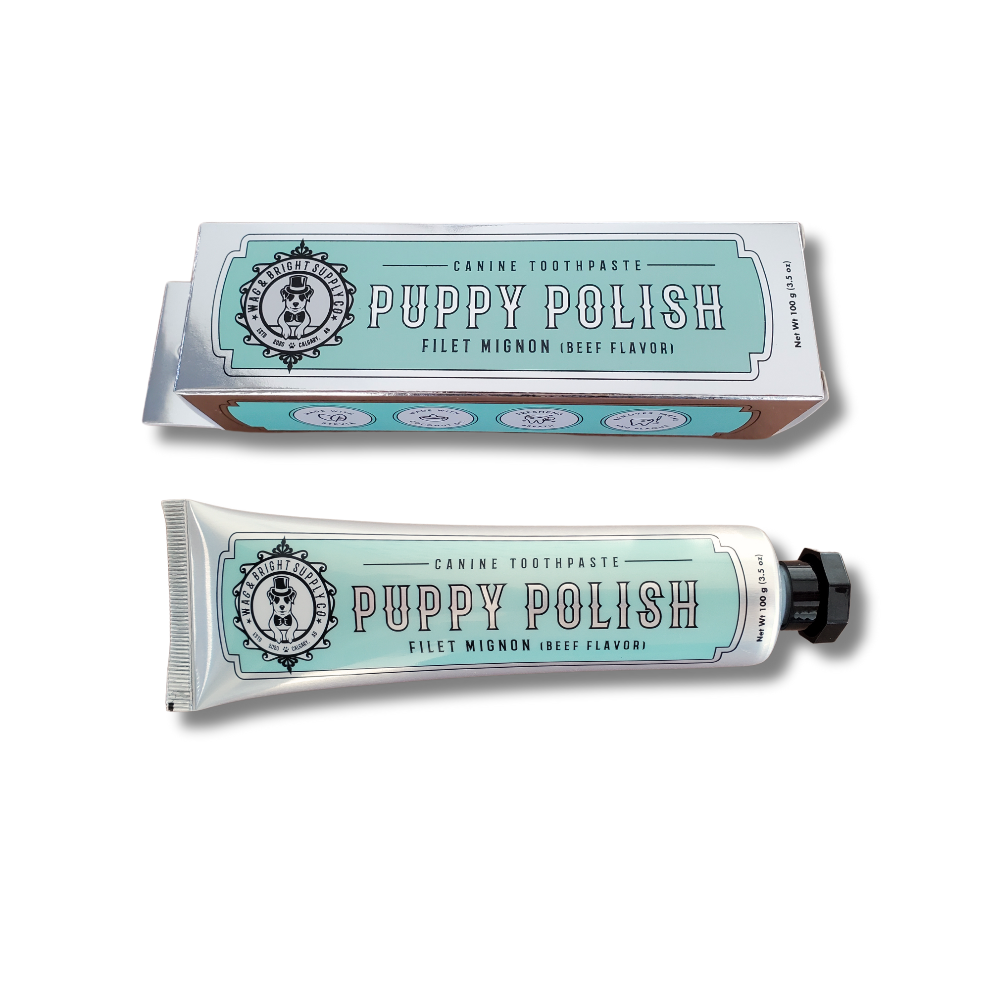 Puppy Polish Natural Dog Toothpaste – Filet Mignon (Beef) Flavor | 100g / 3.5oz