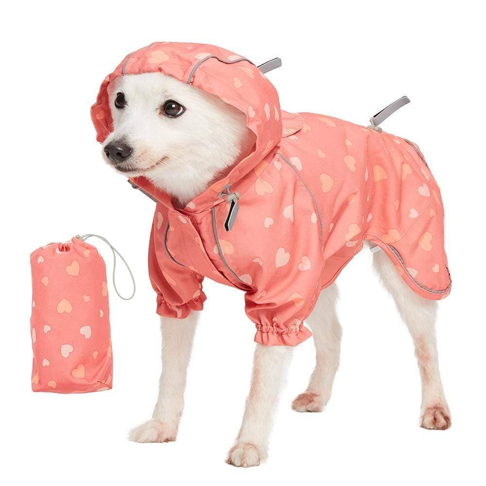 3 Colors, 2 Legs Reflective Dog Raincoat: Pink / 10"