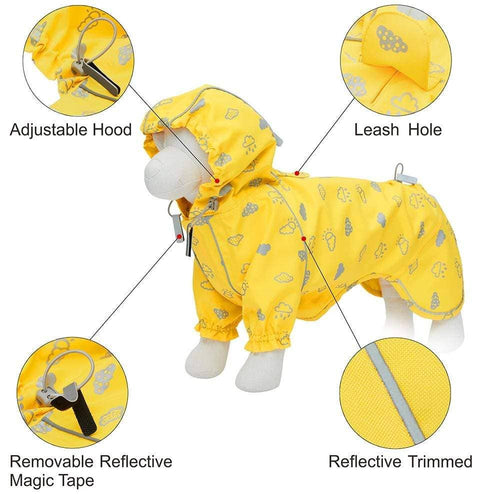 2-Leg Reflective Dog Raincoat – Water-Resistant with Adjustable Fit | Blue