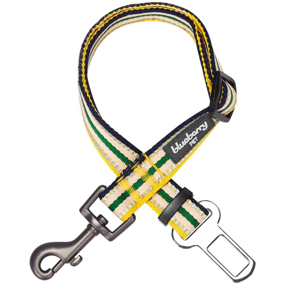 3M Reflective Safety Dog Seatbelt Tether – Multi-colored Stripes