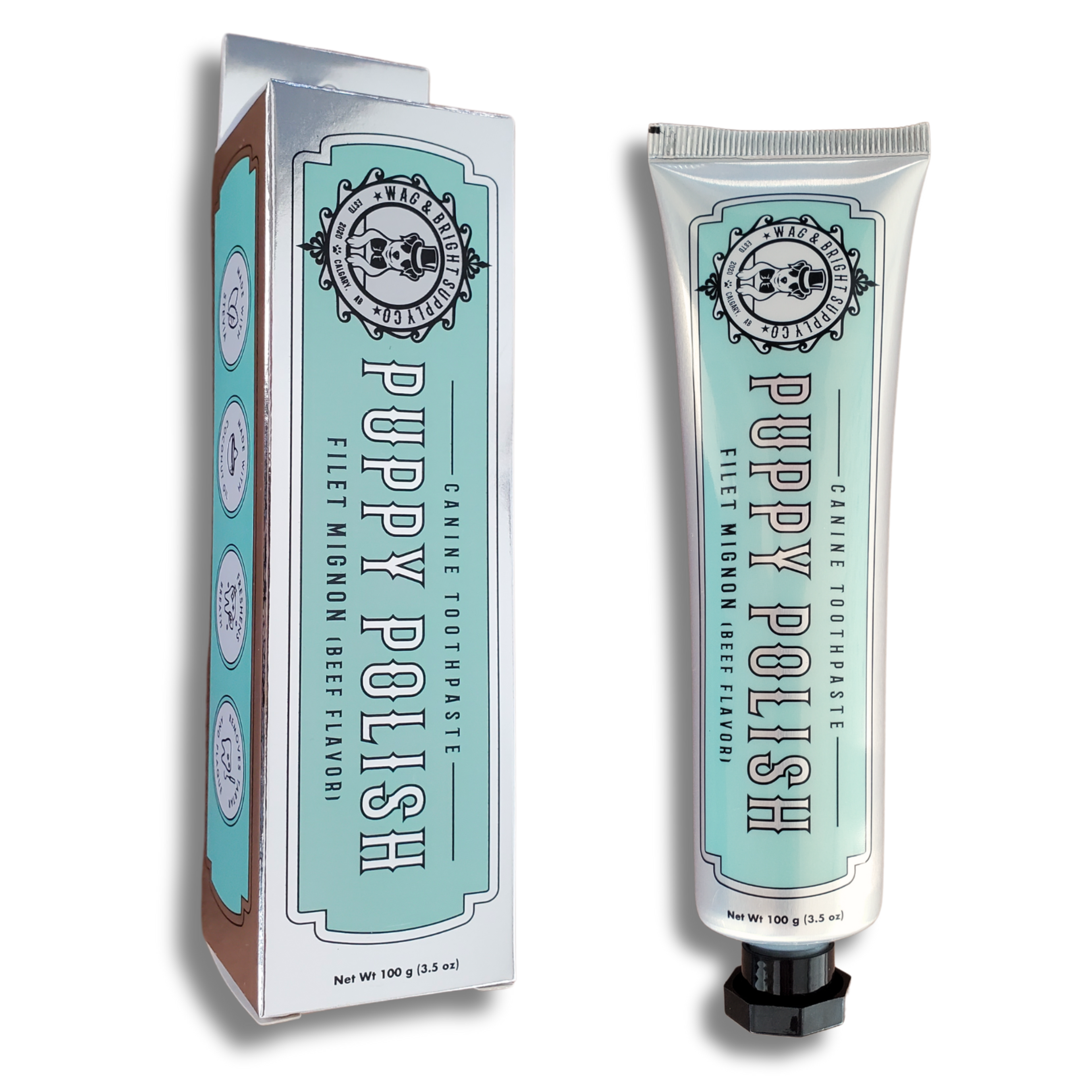 Puppy Polish Natural Dog Toothpaste – Filet Mignon (Beef) Flavor | 100g / 3.5oz